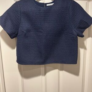 Abercrombie & Fitch Textured Navy Tee